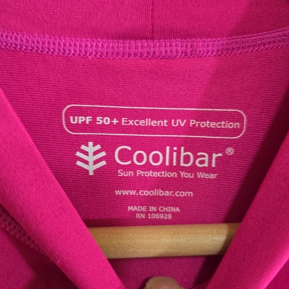 Coolibar Pink Short Sleeve Rashguard Swim Outdoor Medium UPF 50+ Sun Protection - Picture 3 of 5